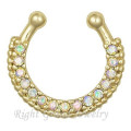 Silver Color Septum Non Piercing Rhinestone Septum Ring Fake